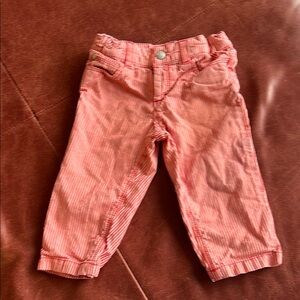 Petit Bateau Red and White Striped Pants